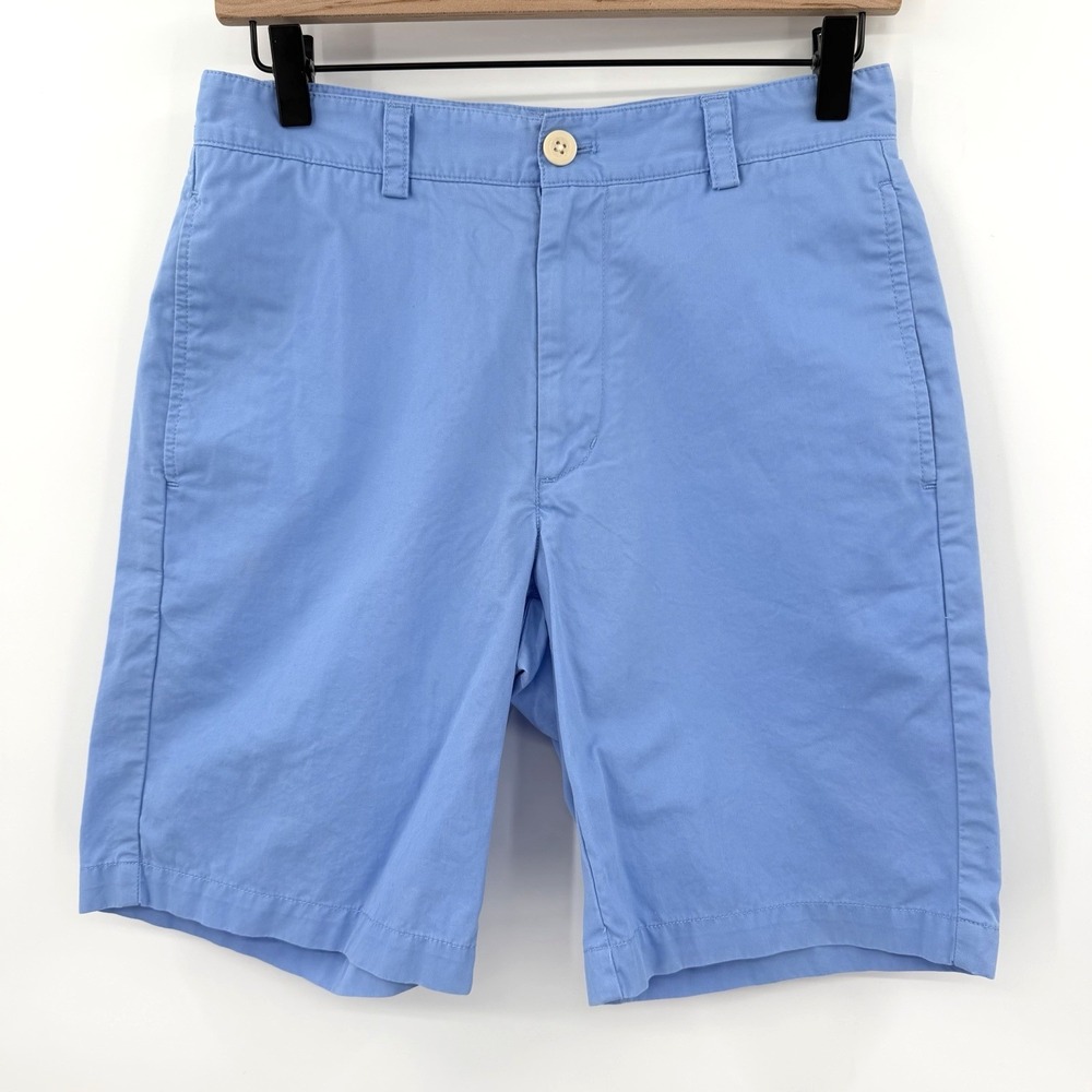 Vineyard Vines Shorts Mens 28x9 Light Blue Club Short Cotton‎ Twill Preppy Beach